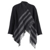 gilla jacquard fringe cardigan in grey wool