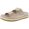 bindie  womens studded faux leather slide sandals