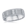 stainless steel brushed and polished cz ring