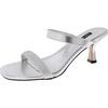 shimmer 3 womens faux leather kitten heel slide sandals