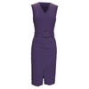 by hugo  dadorina belted midi sleeveless paneled dress in purple polyester