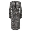 animal print midi long sleeve dress in multicolor viscose