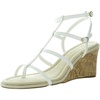 seville  womens cork faux leather wedge sandals