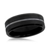 matte & polished black tungsten ring