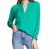 luca silk blouse in emerald