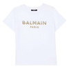 white logo print t-shirt