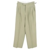 paris pleated wide-leg crepe pants in green viscose