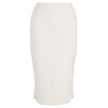 knitted pencil midi skirt in white cotton
