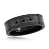 stainless steel black cz band ring