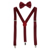 men's solid fashion color bow tie and suspender set