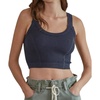 seamless crop tank in navy