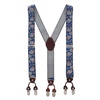men's 1.375 inch wide paisley print double clip-end suspenders