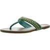 womens embellished faux leather flip-flops