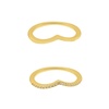14k gold plated chevron pair of rings