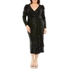 plus womens sequined mesh evening dress