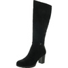 womens faux suede block heel knee-high boots