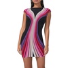 mabel womens striped open back mini dress