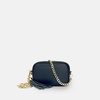 the mini tassel black leather phone bag with gold chain crossbody strap