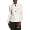 womens button front long sleeve blouse