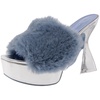 abigal womens patent faux fur platform heels