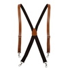 men's big & tall smooth coated leather suspenders with metal swivel hook end