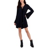 womens v-neck lace-up mini dress
