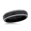 black & silver 6mm tungsten ring