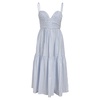 midi spaghetti strap tiered dress in light blue cotton