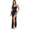 beaded embroidered near slit detail maxi dress