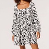brushstroke mini dress in white