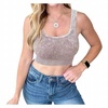 vneck reversible ribbed bralette in sand beige