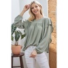 draped ruffle longsleeve top