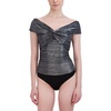 womens twist front off-the-shoulder bodysuit