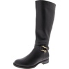 eliza riding boot womens faux leather zipper knee-high boots