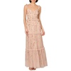 womens embellished tiered evening dress