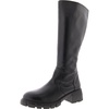 womens leather solid mid-calf boots