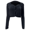 knitted crop cardigan in black cotton