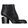 gabi cutout heel ankle boots in black leather