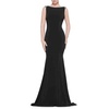 taffeta satin ball embellished gown in black
