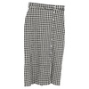 belili checkered print midi ruffle-trim pencil skirt in multicolor cotton