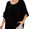 deborah 3/4 sleeve top in black