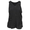 beaded embroidered sleeveless top in black silk