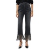 womens fringe boyfriend jeans high-waisted pants