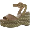 amber womens embroidered manmade wedge sandals