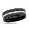 stainless steel black eternity band w/cz
