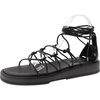 star womens leather lace-up platform sandals
