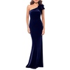 womens ruffled velvet evening dress