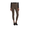 leopard print high rise side lace up ankle crop skinny jeans in brown, black