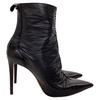 susanna ruched heeled ankle boots in black leather