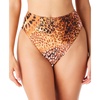 womens cheetah print high-rise swim bottom separates